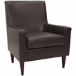 Pemberly Row Set of 2 Traditional Faux Leather Arm Chair in Dark Brown