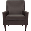 Pemberly Row Set of 2 Traditional Faux Leather Arm Chair in Dark Brown