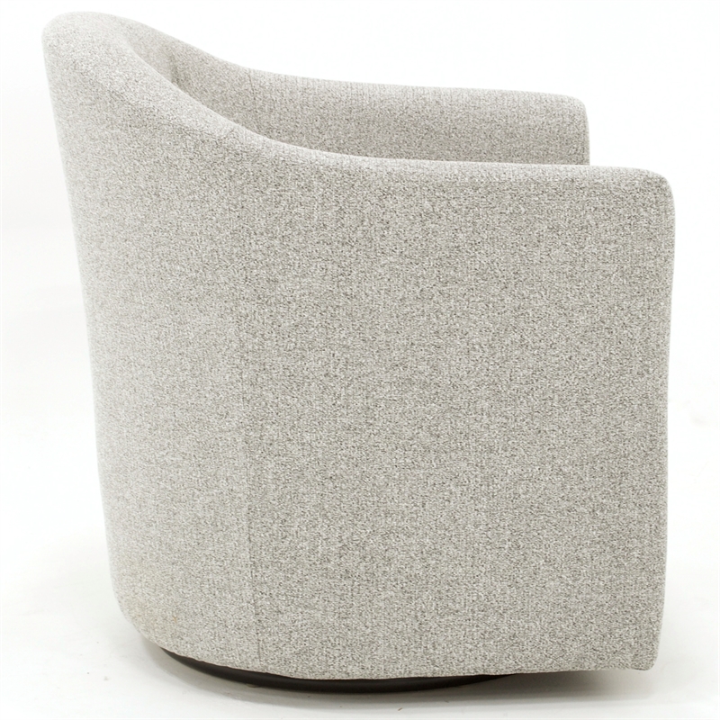 Pemberly Row Set of 2 Traditional Fabric Tufted Swivel Chair in Heather Gray