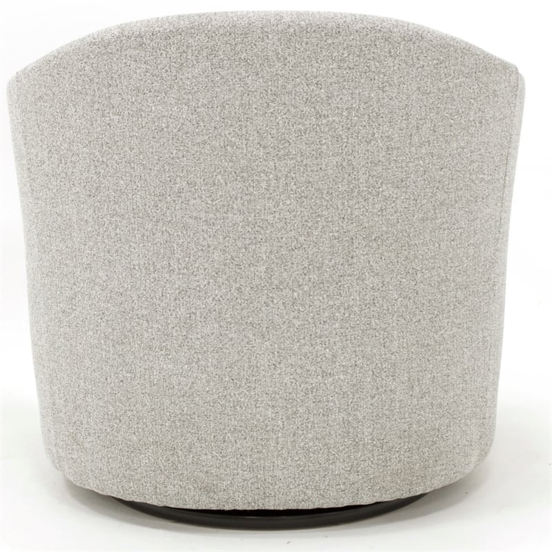 Pemberly Row Set of 2 Traditional Fabric Tufted Swivel Chair in Heather Gray