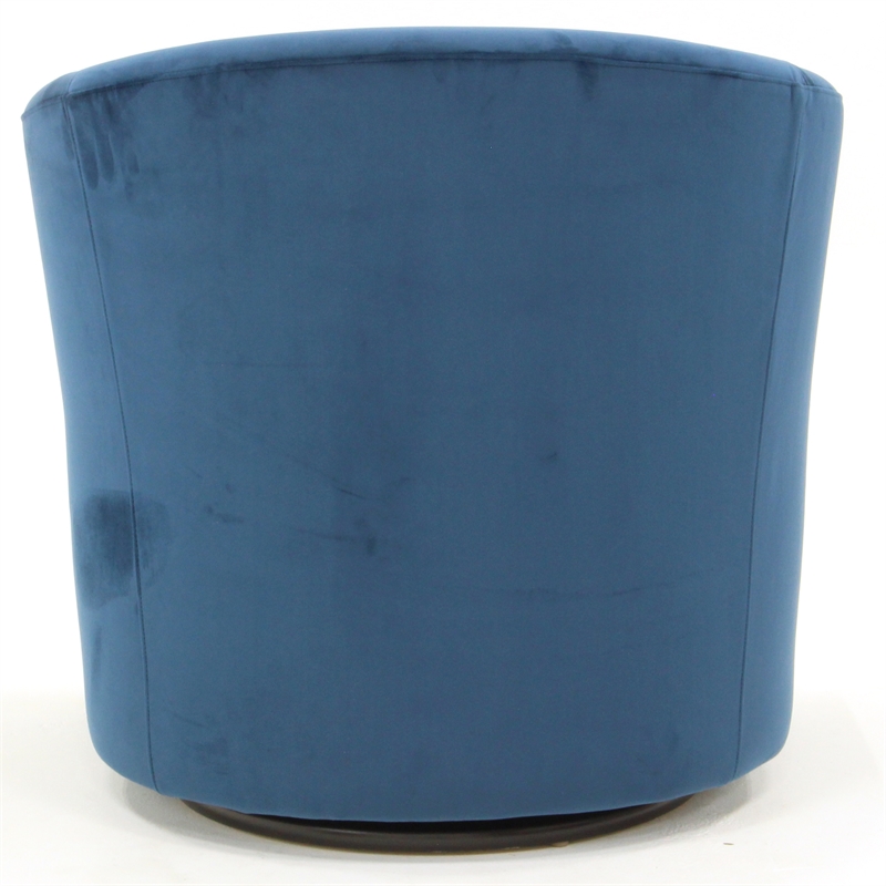 Pemberly Row Set of 2 Traditional Fabric Swivel Club Chair in Blue