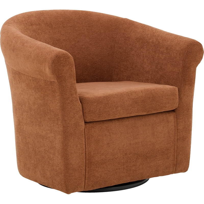 Pemberly Row Set of 2 Traditional Polyester Fabric Club Chair in Orange
