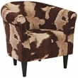 Pemberly Row Set of 2 Traditional Fabric Club Chair in Brown