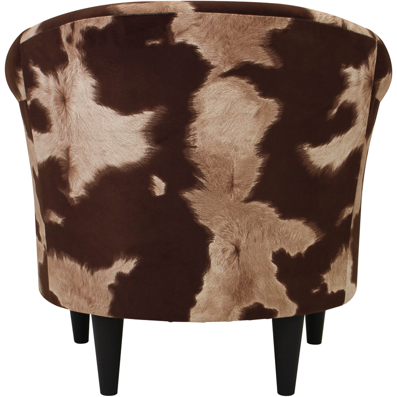 Pemberly Row Set of 2 Traditional Fabric Club Chair in Brown