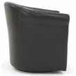 Pemberly Row Set of 2 Traditional Faux Leather Swivel Club Chair in Black