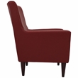 Pemberly Row Set of 2 Traditional Faux Leather Arm Chair in Red
