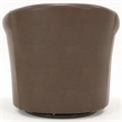 Pemberly Row Set of 2 Traditional Faux Leather Swivel Club Chair in Brown
