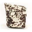 Pemberly Row Set of 2 Traditional Fabric Swivel Club Chair in Milky Brown