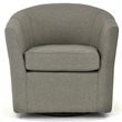 Pemberly Row Set of 2 Traditional Fabric Swivel Club Chair in Gray