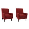 Pemberly Row Set of 2 Traditional Fabric Arm Chair in Picante Red