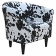 Pemberly Row Set of 2 Traditional Fabric & EPS Club Chair in Black/White