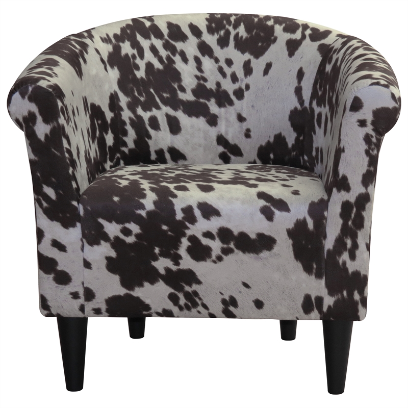 Pemberly Row Set of 2 Traditional Fabric & EPS Club Chair in Brown/White