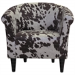 Pemberly Row Set of 2 Traditional Fabric & EPS Club Chair in Brown/White