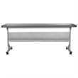 Pemberly Row Modern Plastic Training Table in Charcoal Slate