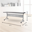 Pemberly Row Modern Plastic Training Table in Charcoal Slate