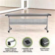 Pemberly Row Modern Plastic Training Table in Charcoal Slate