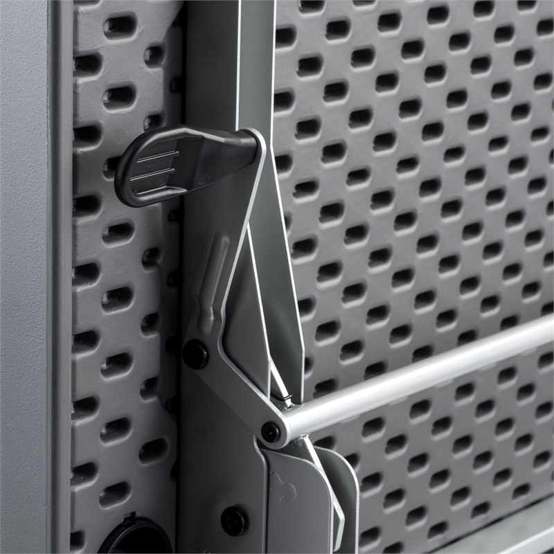 Pemberly Row Modern Plastic Training Table in Charcoal Slate