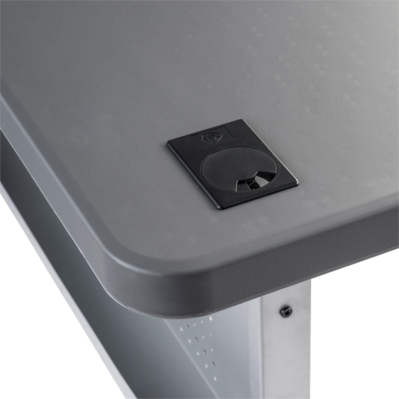 Pemberly Row Modern Plastic Training Table in Charcoal Slate