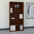 Pemberly Row Set of 2 Engineered Wood 36W 5-Shelf Bookcase in Hansen Cherry
