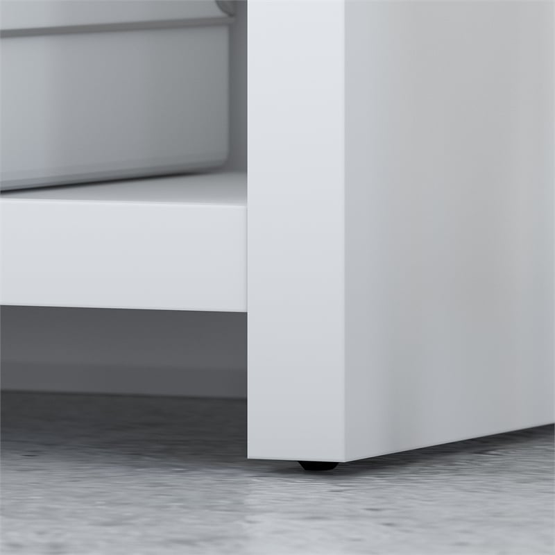 Pemberly Row Set of 2 Contemporary 5-Shelf Bookcases in Pure White