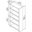 Pemberly Row Set of 2 60W Bow Front Desk & 5-Shelf Bookcase in Pure White