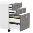 Pemberly Row Set of 2 60W Credenza Desk & Mobile File Cabinet in White & Gray