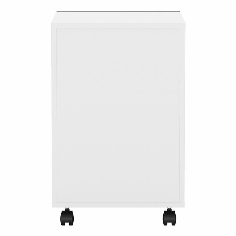 Pemberly Row Set of 2 L-Shaped Desk & Mobile File Cabinet in White & Gray