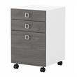 Pemberly Row Set of 2 Bow Front L-Shaped Desk & Mobile File Cabinet - White/Gray