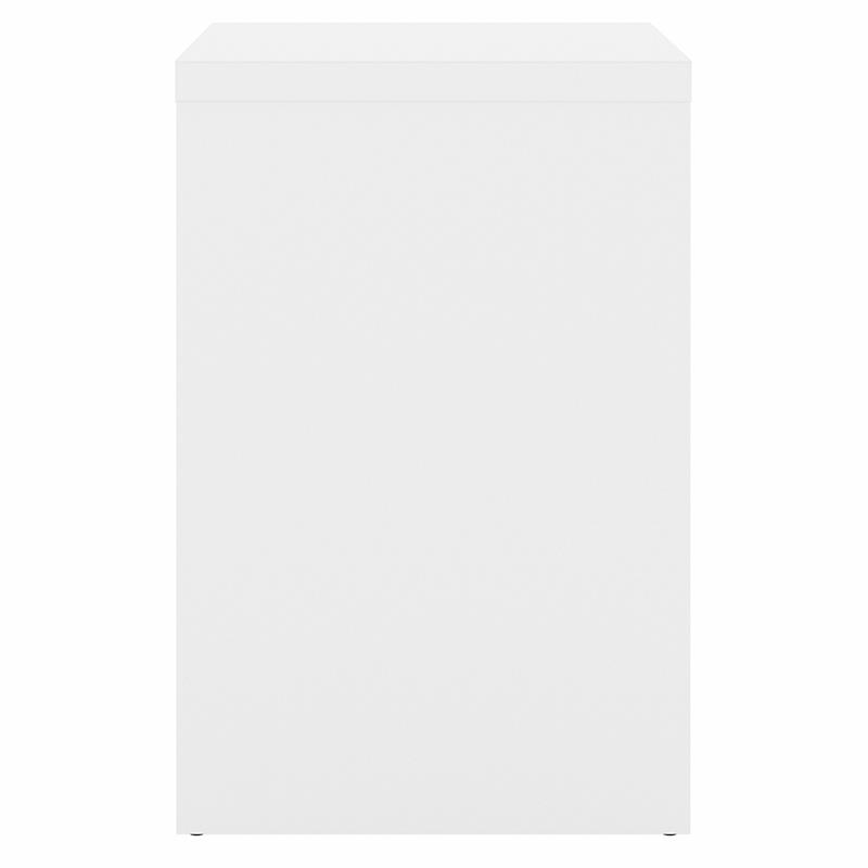 Pemberly Row Set of 2 L-Shape Bow Front Desk & Lateral File Cabinet - White/Gray