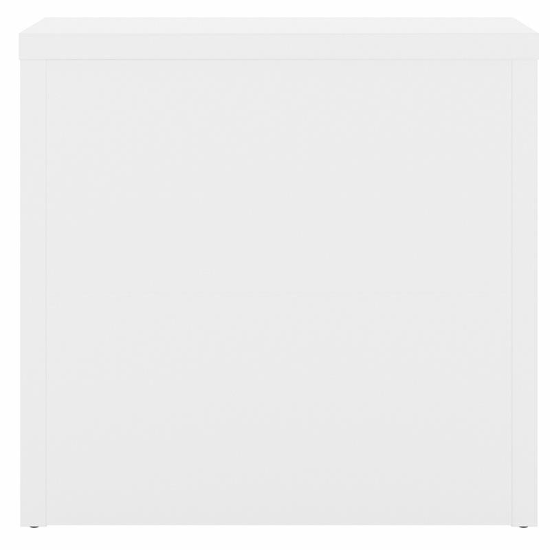 Pemberly Row Set of 2 L-Shape Bow Front Desk & Lateral File Cabinet - White/Gray