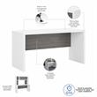 Pemberly Row Set of 2 60W Credenza Desk & Lateral File Cabinet in White & Gray