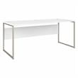 Pemberly Row Set of 2 Low Storage Cabinet & Computer Table Desk in White