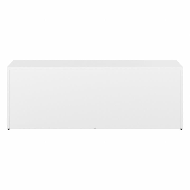 Pemberly Row Set of 2 Low Storage Cabinet & Computer Table Desk in White