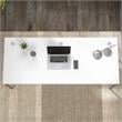 Pemberly Row Set of 2 Low Storage Cabinet & Computer Table Desk in White