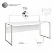 Pemberly Row Set of 2 Low Storage Cabinet & Computer Table Desk in White