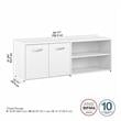 Pemberly Row Set of 2 Low Storage Cabinet & Computer Table Desk in White