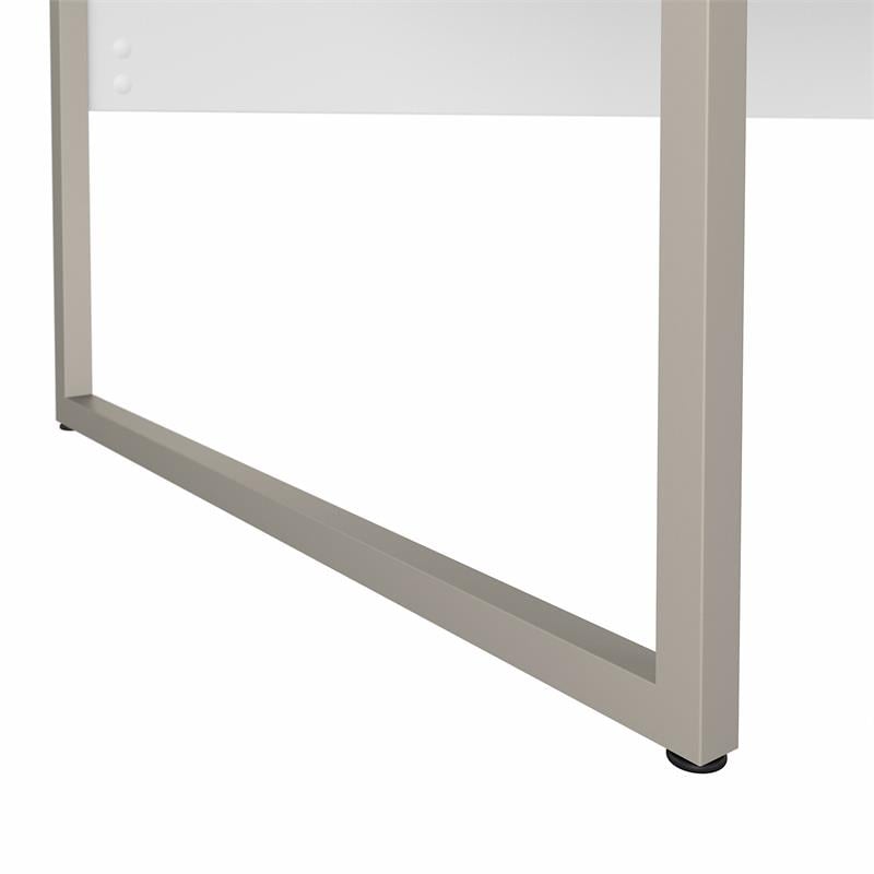 Pemberly Row Set of 2 Low Storage Cabinet & Computer Table Desk in White