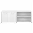 Pemberly Row Set of 2 Low Storage Cabinet & Computer Table Desk in White