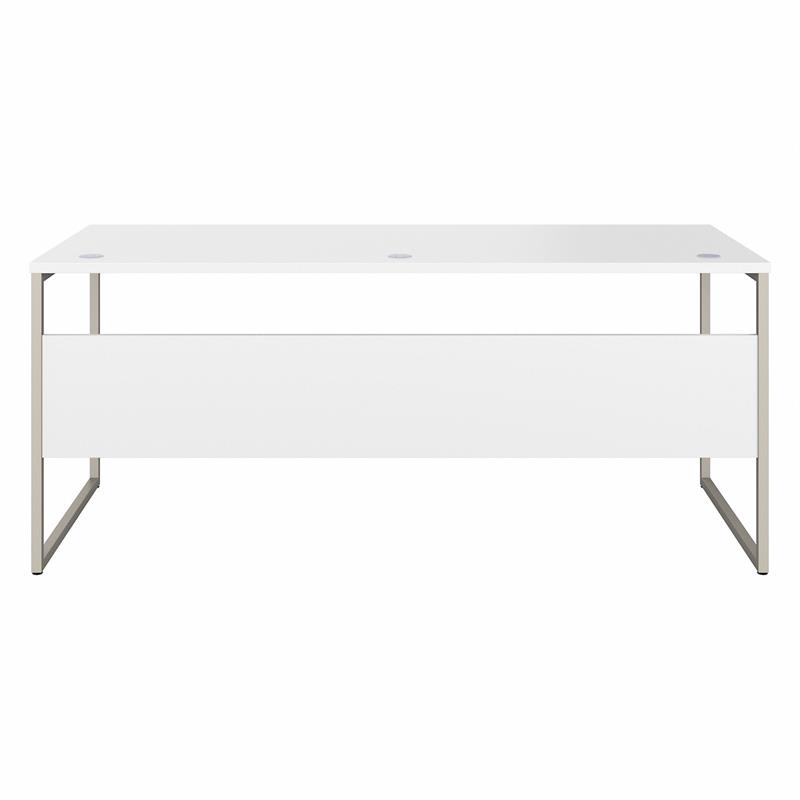 Pemberly Row Set of 2 Tall 5-Shelf Bookcase & Computer Table Desk in White
