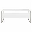 Pemberly Row Set of 2 Tall 5-Shelf Bookcase & Computer Table Desk in White