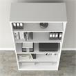 Pemberly Row Set of 2 Tall 5-Shelf Bookcase & Computer Table Desk in White