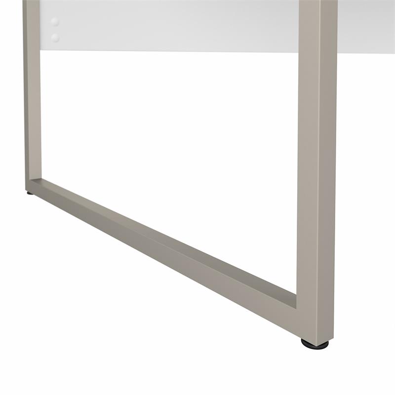 Pemberly Row Set of 2 Tall 5-Shelf Bookcase & Computer Table Desk in White
