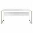 Pemberly Row Set of 2 Tall 5-Shelf Bookcase & Computer Table Desk in White