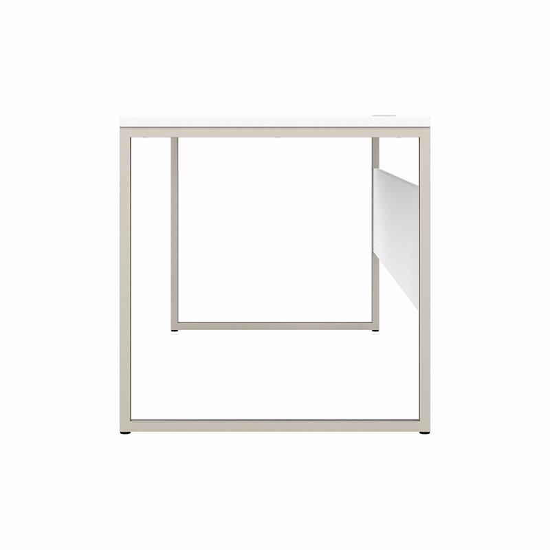 Pemberly Row Set of 2 Tall 5-Shelf Bookcase & Computer Table Desk in White