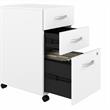 Pemberly Row Set of 2 Mobile File Cabinet & Computer Table Desk in White