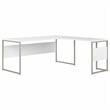 Pemberly Row Set of 2 Low Storage Cabinet & L-Shaped Table Desk in White