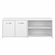 Pemberly Row Set of 2 Low Storage Cabinet & L-Shaped Table Desk in White
