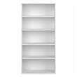 Pemberly Row Set of 2 Tall 5-Shelf Bookcase & L-Shaped Table Desk in White