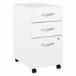 Pemberly Row Set of 2 Mobile File Cabinet & L-Shaped Table Desk in White