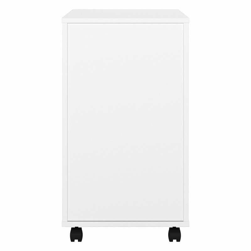 Pemberly Row Set of 2 Mobile File Cabinet & L-Shaped Table Desk in White